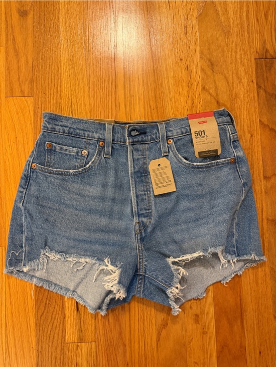 Levi's Pants - Levi's Blue Distressed High Rise Denim 501 Cutoff Shorts
